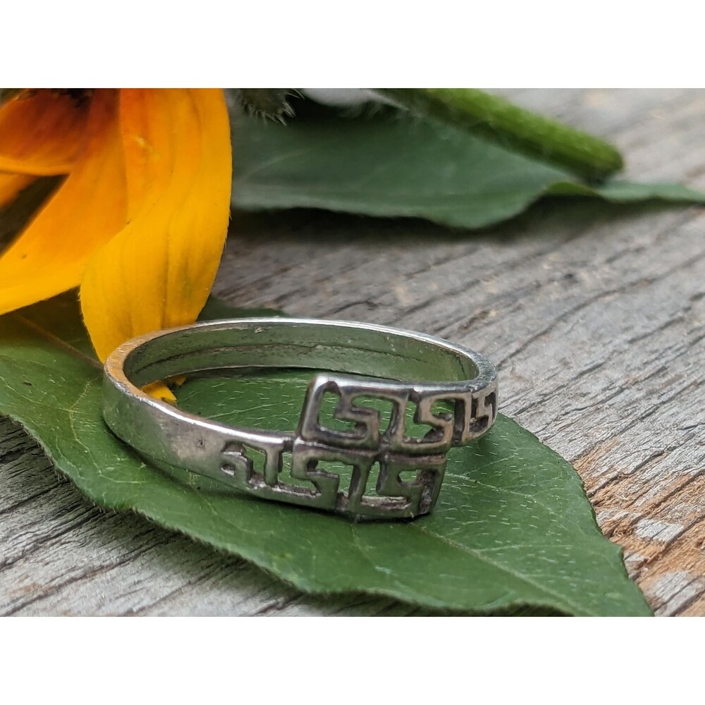 Vintage Sterling Greek Key Ring